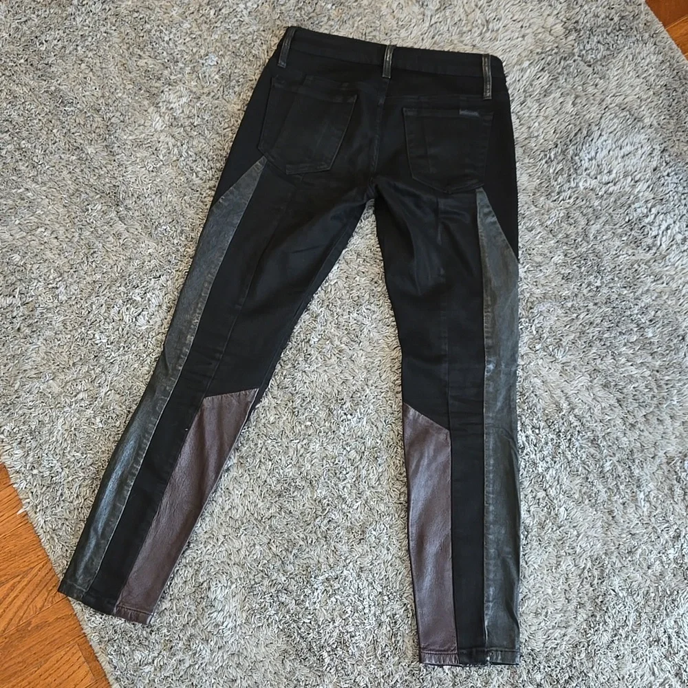 Joe's Jeans Black & Brown Panel Skinny Ankle Jeans